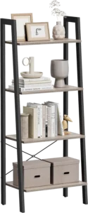 Bookshelf, Storage Rack, Bookcase with Steel Frame